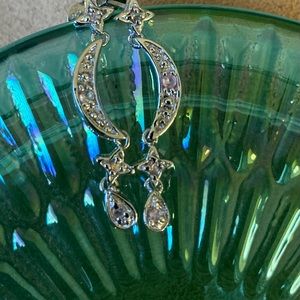 Moon and star dangle earrings